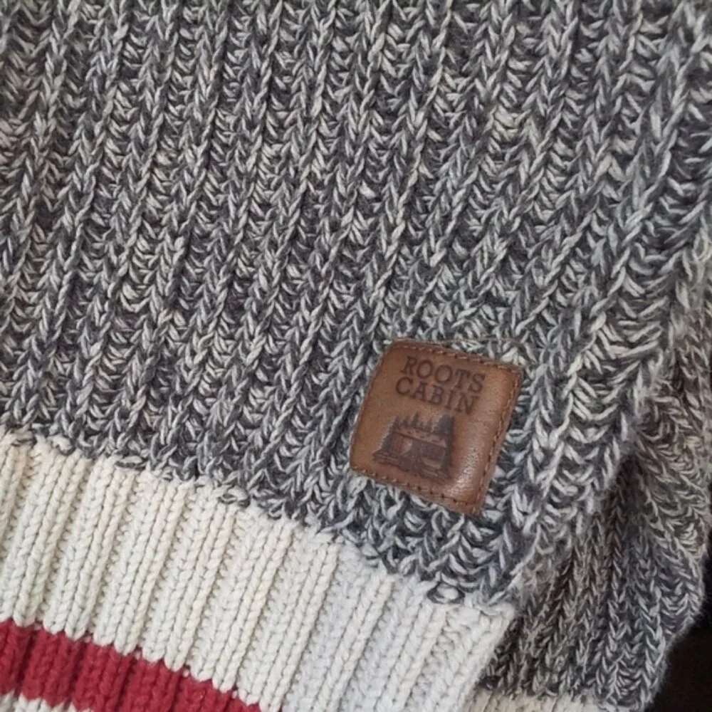 Roots Hiking Outdoor Cotton Cabin Cabincore Boxy Sweater L - Picture 6 of 7